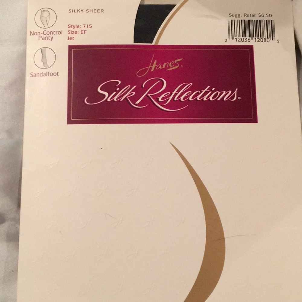 HANES SILK REFLECTIONS NON CONTROL PANTYHOSE BLACK